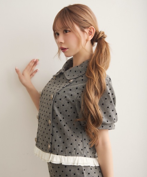 TITTY&CO.(ティティーアンドコー)の「クラシカルドットジャケット(テーラードジャケット・レディース・ライトグレー/チャコールグレー・FREE)」の18枚目の写真
