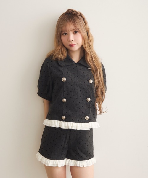 TITTY&CO.(ティティーアンドコー)の「クラシカルドットジャケット(テーラードジャケット・レディース・ライトグレー/チャコールグレー・FREE)」の7枚目の写真