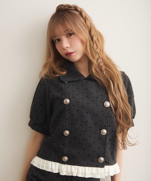 TITTY&CO.(ティティーアンドコー)の「クラシカルドットジャケット(テーラードジャケット・レディース・ライトグレー/チャコールグレー・FREE)」の10枚目の写真