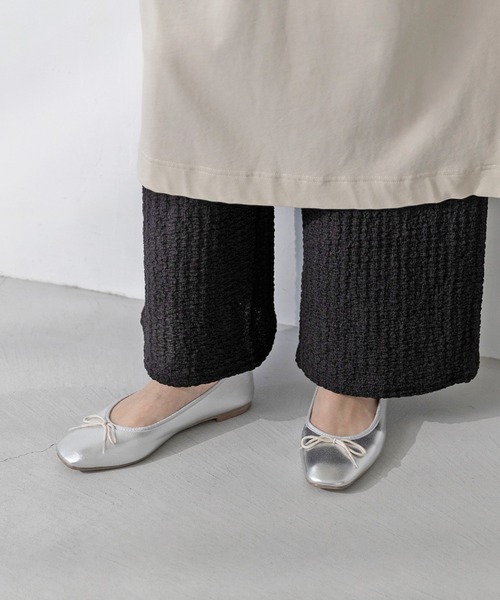 welleg（ウェレッグ）の「ぽこぽこ リラックス ゴム パンツ（その他パンツ・レディース・ブラック/グリーン/ブルー/パープル/ベージュ・M）」の6枚目の写真