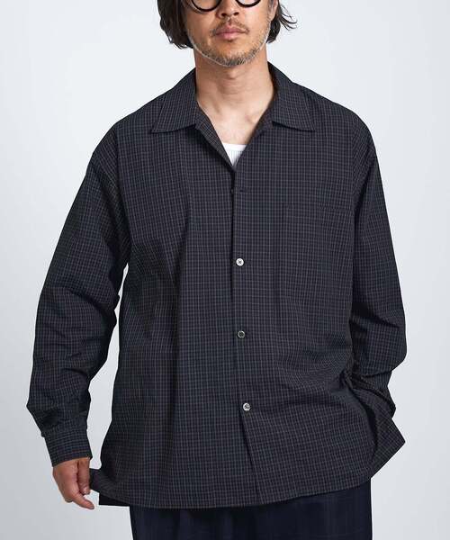 EDIFICE（エディフィス）の「Convertible Collar シャツ（シャツ/ブラウス・メンズ・グレー/サックスブルー/ブラック・MEDIUM/LARGE）」の2枚目の写真