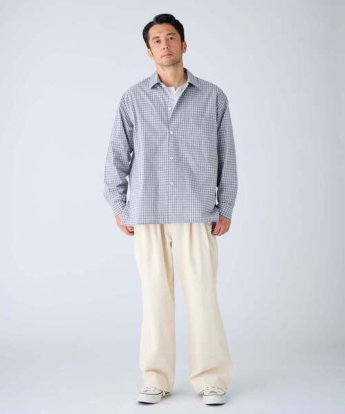 EDIFICE（エディフィス）の「Convertible Collar シャツ（シャツ/ブラウス・メンズ・グレー/サックスブルー/ブラック・MEDIUM/LARGE）」の6枚目の写真