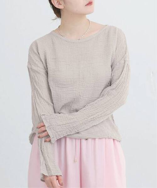 LES ATELIERS FRANCAIS DE CONFECTION(レアトリエフランセデコンフェクション)の「《追加》LES ATELIERS FRANCAIS DE CONFECTION T Manches Longues PE26TSMLGDC(シャツ/ブラウス・レディース・グレー/アイボリー・FREE)」の9枚目の写真