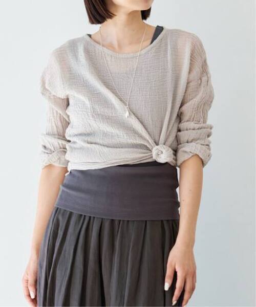 LES ATELIERS FRANCAIS DE CONFECTION(レアトリエフランセデコンフェクション)の「《追加》LES ATELIERS FRANCAIS DE CONFECTION T Manches Longues PE26TSMLGDC(シャツ/ブラウス・レディース・グレー/アイボリー・FREE)」の18枚目の写真