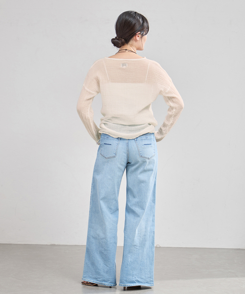 LES ATELIERS FRANCAIS DE CONFECTION(レアトリエフランセデコンフェクション)の「《追加》LES ATELIERS FRANCAIS DE CONFECTION T Manches Longues PE26TSMLGDC(シャツ/ブラウス・レディース・グレー/アイボリー・FREE)」の8枚目の写真