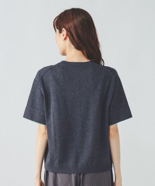 GLOBAL WORK(グローバルワーク)の「配色クルー半袖カーデ/910565(カーディガン/ボレロ・レディース・ネイビー系8/イエロー系5/ライトグレー系2・LARGE/MEDIUM)」の19枚目の写真