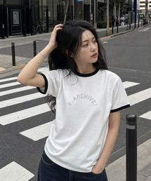 ARCH ヘビーウェイトリンガー半袖Tシャツ[ホワイト]