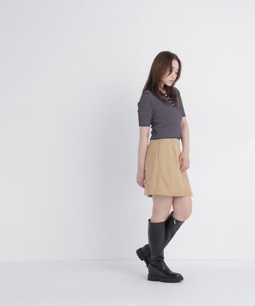 NATURAL BEAUTY BASIC（ナチュラルビューティーベーシック）の「フェイクスエードスカパン（スカート・レディース・キャメル/ベージュ・ﾌﾘ-）」の9枚目の写真