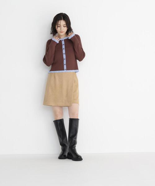 NATURAL BEAUTY BASIC（ナチュラルビューティーベーシック）の「フェイクスエードスカパン（スカート・レディース・キャメル/ベージュ・ﾌﾘ-）」の13枚目の写真