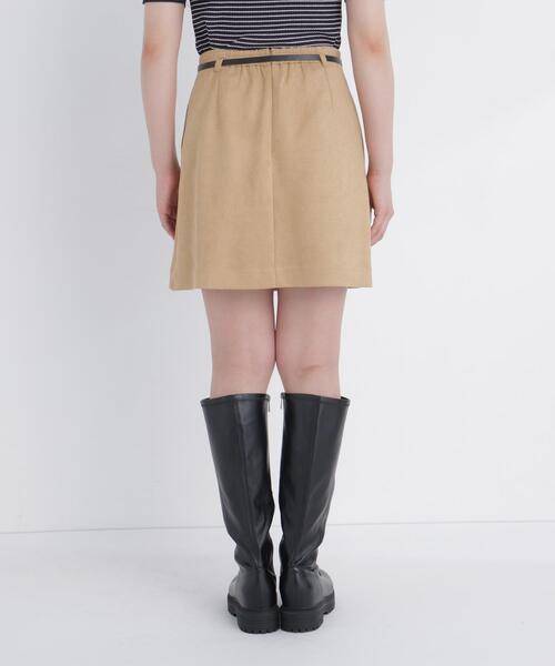 NATURAL BEAUTY BASIC（ナチュラルビューティーベーシック）の「フェイクスエードスカパン（スカート・レディース・キャメル/ベージュ・ﾌﾘ-）」の19枚目の写真