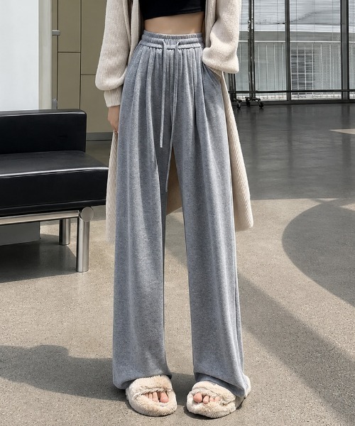 NANEA（ナネア）の「カットイージーパンツ（スウェットパンツ・レディース・チャコールグレー/ブラック/グレー・MEDIUM）」の4枚目の写真