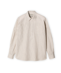 PULLOVER OXFORD STRIPED SHIRT (IVORY)