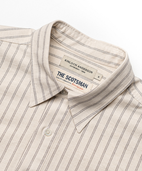 EDINBURGH CLUB（エディンバラクラブ）の「PULLOVER OXFORD STRIPED SHIRT (IVORY)（シャツ/ブラウス・メンズ・アイボリー・SMALL/MEDIUM/LARGE）」の3枚目の写真