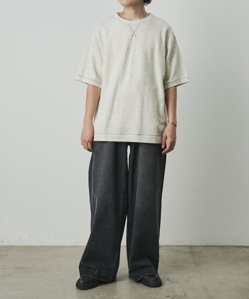 COLONY 2139(コロニートゥーワンスリーナイン)の「ネップリラックス半袖TEE(Tシャツ/カットソー・メンズ・アイボリー/ブラック・LARGE/MEDIUM)」の7枚目の写真