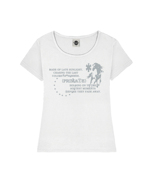 PRIMATE(プライメイト)の「FADE レディース Uネック スリムフィット 半袖Tシャツ 6 COLORS(Tシャツ/カットソー・レディース・ホワイト/ミックスグレー/ネイビー/ピンク/ブラック/ミント・MEDIUM/SMALL)」の1枚目の写真