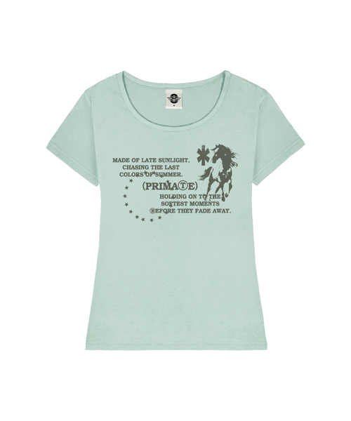 PRIMATE(プライメイト)の「FADE レディース Uネック スリムフィット 半袖Tシャツ 6 COLORS(Tシャツ/カットソー・レディース・ホワイト/ミックスグレー/ネイビー/ピンク/ブラック/ミント・MEDIUM/SMALL)」の4枚目の写真