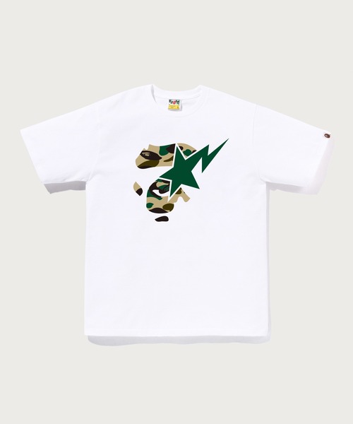1ST CAMO APE FACE ON BAPESTA TEE（Tシャツ/カットソー）｜A BATHING