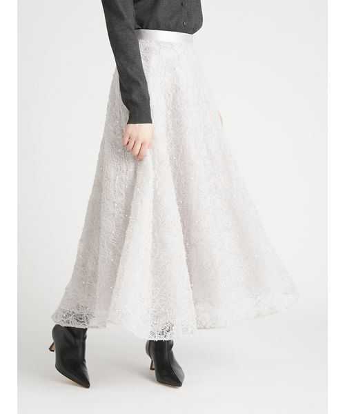 CELFORD(セルフォード)の「レース刺繍スカート(スカート・レディース・ライトグレー/ブラック/アイボリー・36/38)」の12枚目の写真