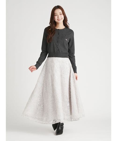 CELFORD(セルフォード)の「レース刺繍スカート(スカート・レディース・ライトグレー/ブラック/アイボリー・36/38)」の14枚目の写真