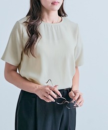 バック ファスナー シフォン Tシャツ ブラウス