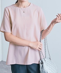 バック ファスナー シフォン Tシャツ ブラウス