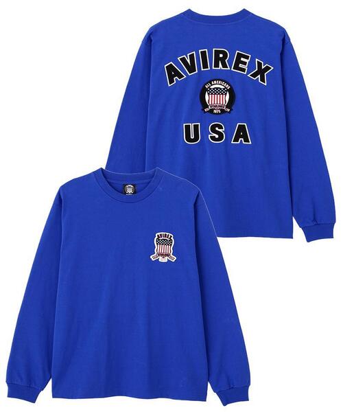 AVIREX（アヴィレックス）の「SIGNATURE VARSITY LOGO LONGSLEEVE T-SHIRT / シグネチャーバーシティー ロゴ 長袖Tシャツ / AVIREX / アヴィレックス（Tシャツ/カットソー・メンズ・レッド/ホワイト/ブルー・XX-LARGE）」の2枚目の写真