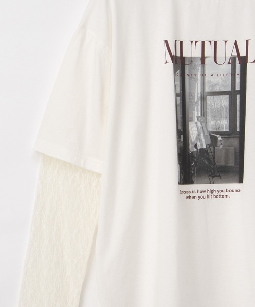 Honeys（ハニーズ）の「【ＵＶカット】レイヤード風Ｔシャツ（Tシャツ/カットソー・レディース・オレンジ/ブラウン/スミクロ/アイボリー・L/LL/M/S）」の19枚目の写真
