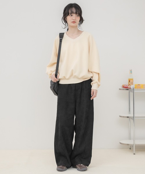 HEILIS(ヘイリス)の「【Original】コーデュロイカーブパンツ / コーデュロイ カーブパンツ ワイドパンツ ロングパンツ ハイウエストパンツ レディース ボトムス カジュアル 体型カバー 脚長パンツ 秋服 冬服 春服 カラーパンツ ワイドシルエット オフィスカジュアル 韓国 ノームコア ブラウン ピンク ブラック アイボリー(その他パンツ・レディース・ピンク/ブラウン/アイボリー/ブラック・FREE)」の18枚目の写真