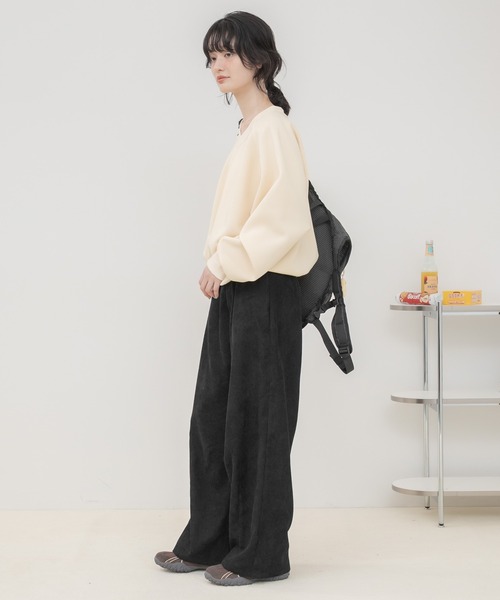 HEILIS(ヘイリス)の「【Original】コーデュロイカーブパンツ / コーデュロイ カーブパンツ ワイドパンツ ロングパンツ ハイウエストパンツ レディース ボトムス カジュアル 体型カバー 脚長パンツ 秋服 冬服 春服 カラーパンツ ワイドシルエット オフィスカジュアル 韓国 ノームコア ブラウン ピンク ブラック アイボリー(その他パンツ・レディース・ピンク/ブラウン/アイボリー/ブラック・FREE)」の19枚目の写真