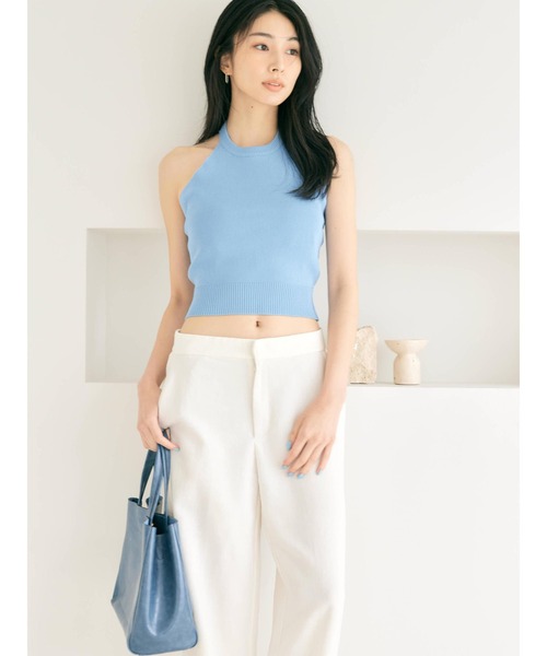 BLUE×PALANG(ブルーパラン)の「【NEW】MELLOW HALTER KNIT(Tシャツ/カットソー・レディース・ライトブルー/ダルブルー系・FREE)」の2枚目の写真