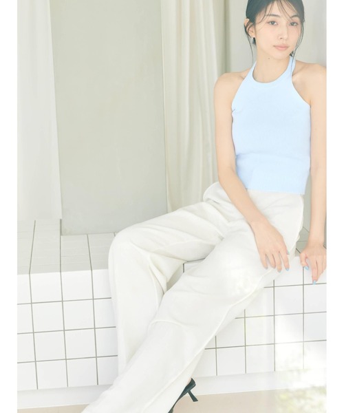 BLUE×PALANG(ブルーパラン)の「【NEW】MELLOW HALTER KNIT(Tシャツ/カットソー・レディース・ライトブルー/ダルブルー系・FREE)」の5枚目の写真
