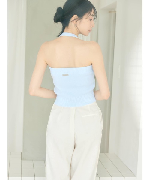 BLUE×PALANG(ブルーパラン)の「【NEW】MELLOW HALTER KNIT(Tシャツ/カットソー・レディース・ライトブルー/ダルブルー系・FREE)」の8枚目の写真