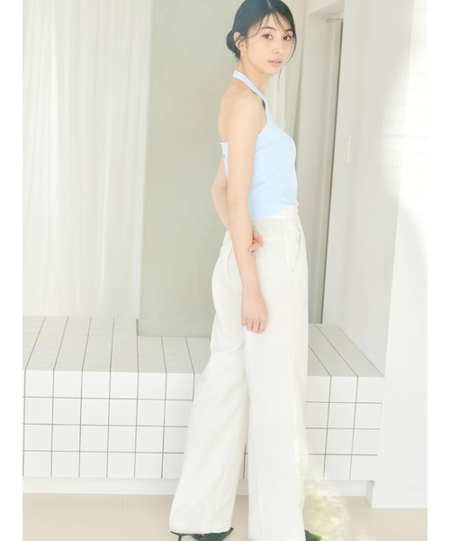 BLUE×PALANG(ブルーパラン)の「【NEW】MELLOW HALTER KNIT(Tシャツ/カットソー・レディース・ライトブルー/ダルブルー系・FREE)」の9枚目の写真