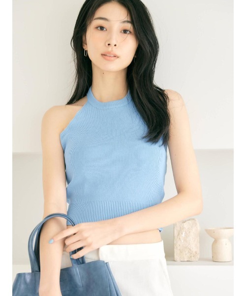 BLUE×PALANG(ブルーパラン)の「【NEW】MELLOW HALTER KNIT(Tシャツ/カットソー・レディース・ライトブルー/ダルブルー系・FREE)」の13枚目の写真