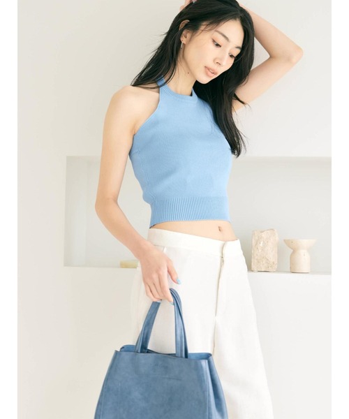 BLUE×PALANG(ブルーパラン)の「【NEW】MELLOW HALTER KNIT(Tシャツ/カットソー・レディース・ライトブルー/ダルブルー系・FREE)」の14枚目の写真