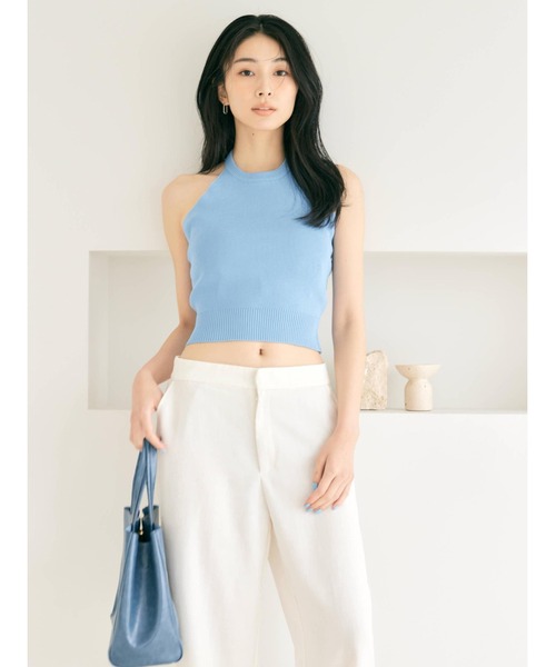 BLUE×PALANG(ブルーパラン)の「【NEW】MELLOW HALTER KNIT(Tシャツ/カットソー・レディース・ライトブルー/ダルブルー系・FREE)」の15枚目の写真