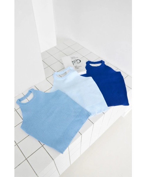 BLUE×PALANG(ブルーパラン)の「【NEW】MELLOW HALTER KNIT(Tシャツ/カットソー・レディース・ライトブルー/ダルブルー系・FREE)」の17枚目の写真