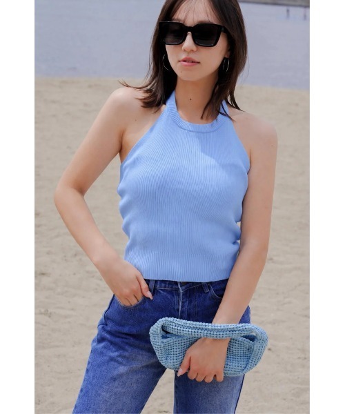 BLUE×PALANG(ブルーパラン)の「【NEW】MELLOW HALTER KNIT(Tシャツ/カットソー・レディース・ライトブルー/ダルブルー系・FREE)」の20枚目の写真