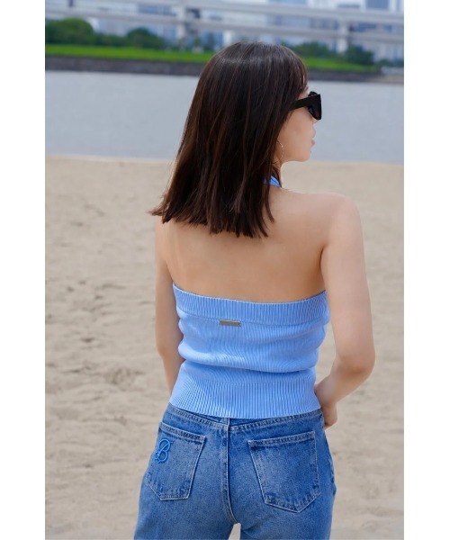 BLUE×PALANG(ブルーパラン)の「【NEW】MELLOW HALTER KNIT(Tシャツ/カットソー・レディース・ライトブルー/ダルブルー系・FREE)」の21枚目の写真