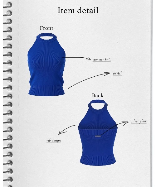 BLUE×PALANG(ブルーパラン)の「【NEW】MELLOW HALTER KNIT(Tシャツ/カットソー・レディース・ライトブルー/ダルブルー系・FREE)」の18枚目の写真