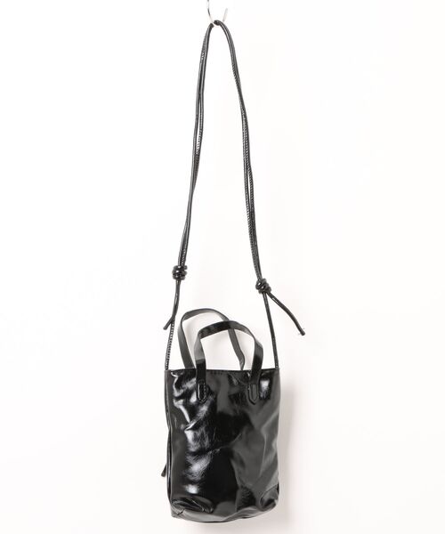 Burner(バーナー)の「【Leathen Leather(レーセンレザー)】マグネット開閉 縦型ミニ2WAYバッグ lea-handbag-7-10【RBT】(ハンドバッグ・メンズ・ブラック/シルバー・FREE)」の3枚目の写真