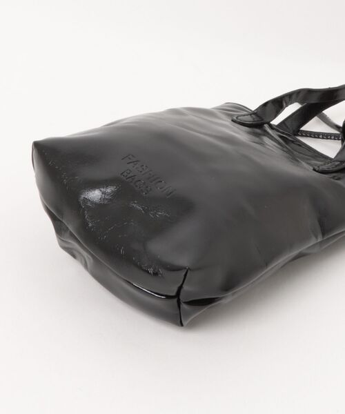 Burner(バーナー)の「【Leathen Leather(レーセンレザー)】マグネット開閉 縦型ミニ2WAYバッグ lea-handbag-7-10【RBT】(ハンドバッグ・メンズ・ブラック/シルバー・FREE)」の4枚目の写真