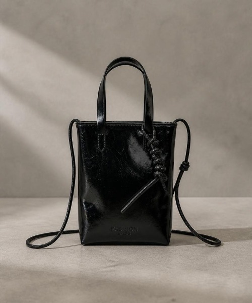 Burner(バーナー)の「【Leathen Leather(レーセンレザー)】マグネット開閉 縦型ミニ2WAYバッグ lea-handbag-7-10【RBT】(ハンドバッグ・メンズ・ブラック/シルバー・FREE)」の15枚目の写真
