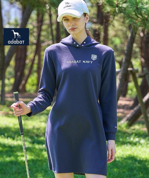 adabat(アダバット)の「【ADABAT NAVY】長袖フーディワンピース(ワンピース・レディース・グレー/ネイビー・42/40/38)」の2枚目の写真