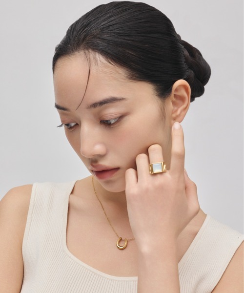 ciite' surgical stainless(シーテサージカルステンレス)の「【金属アレルギー対応】nuance stone ring ニュアンス ストーンリング サージカルステンレス(リング・レディース・ゴールド/シルバー・9号/13号/11号/15号/17号)」の10枚目の写真