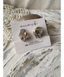 【marumusubi】flowery.viola lineイヤリング(MA)