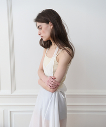 ESSENTIAL LOGO SLEEVELESS TOP, BUTTER