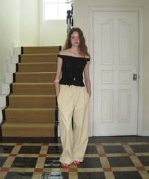 Corti nylon wide pants - Beige