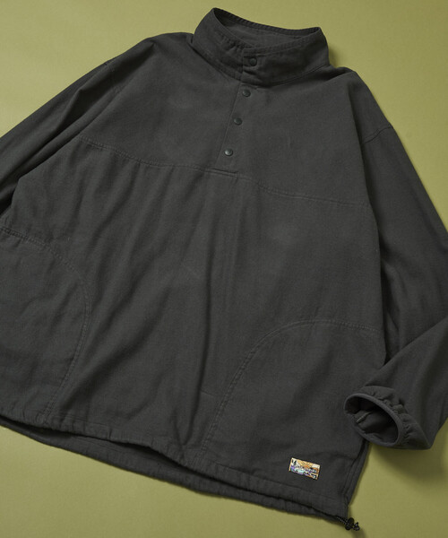 FREAK'S STORE（フリークスストア）の「FREAK'S STORE for BEACH & FES フランネル ハーフスナップ スタンドカラー プルオーバーシャツ（シャツ/ブラウス・メンズ・ブラック/チャコールグレー/ブラウン/ブルー・SMALL/MEDIUM/LARGE）」の3枚目の写真