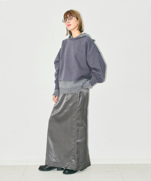 CITYSHOP（シティーショップ）の「PIGMENT SATIN スカート（スカート・レディース・ブラック・38/36）」の5枚目の写真